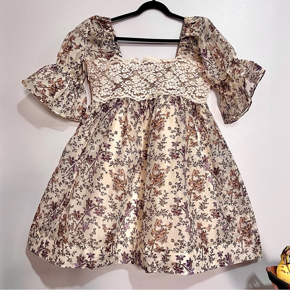 NWT byTiMo Organza Mini Lace Dress in Botanical Print MSRP$499 - Picture 14 of 16